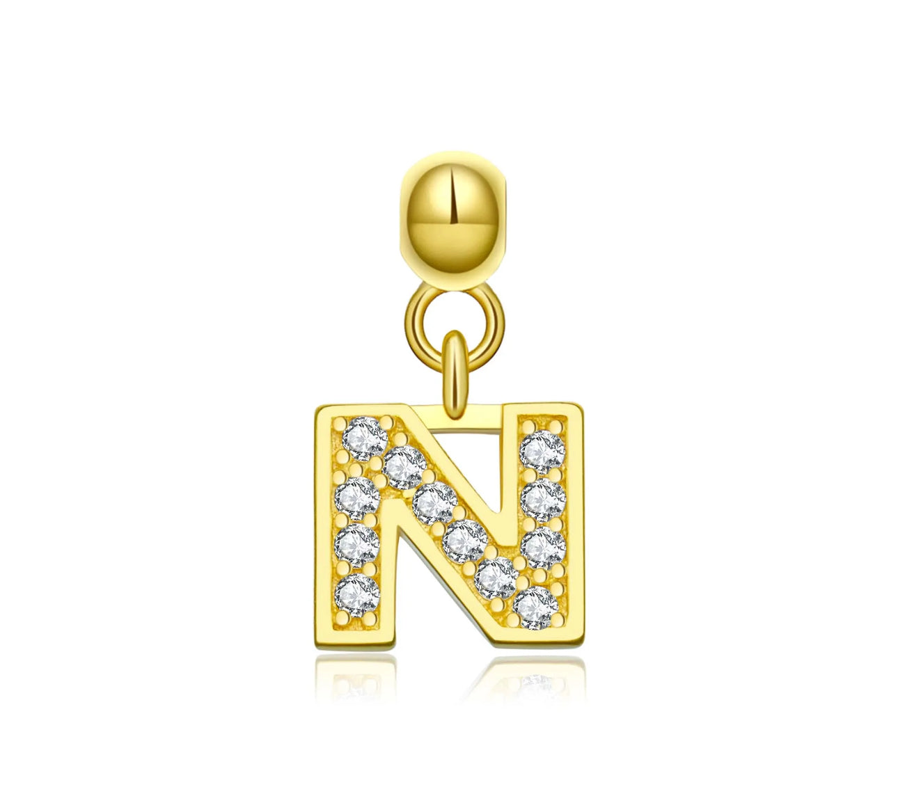 Elite Series Gold Pave NSCD Initial Charms (925, Vermeil)