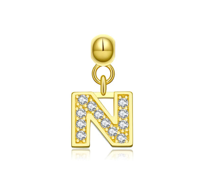 Elite Series Gold Pave NSCD Initial Charms (925, Vermeil)