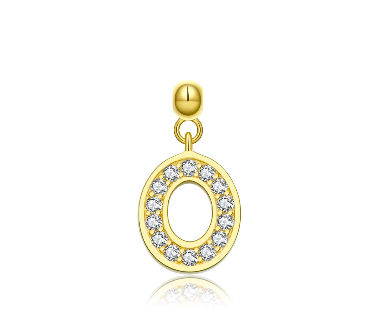 Elite Series Gold Pave NSCD Initial Charms (925, Vermeil)