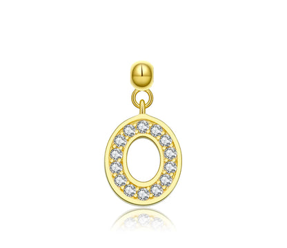 Elite Series Gold Pave NSCD Initial Charms (925, Vermeil)