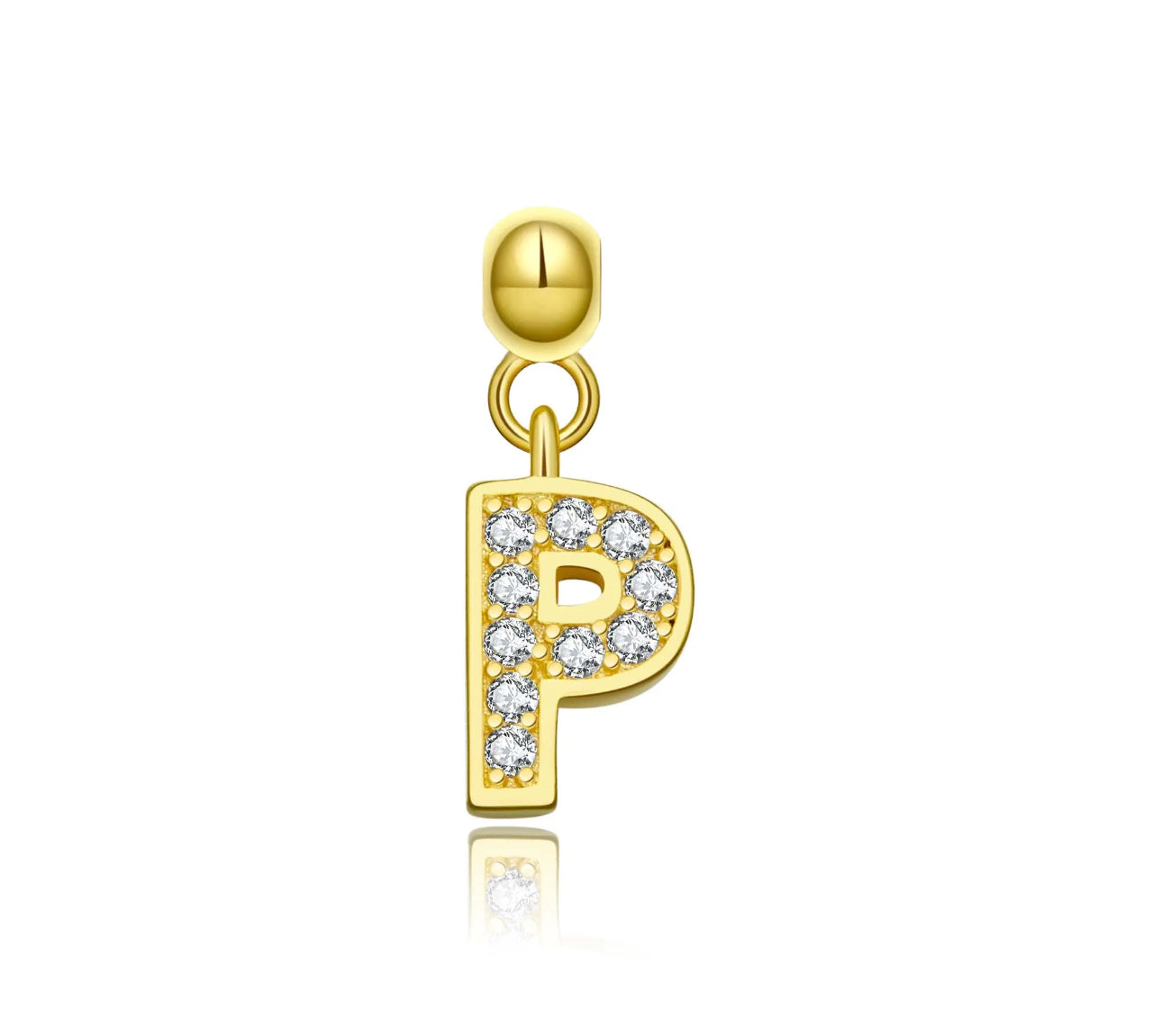 Elite Series Gold Pave NSCD Initial Charms (925, Vermeil)