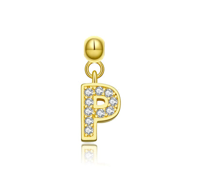 Elite Series Gold Pave NSCD Initial Charms (925, Vermeil)