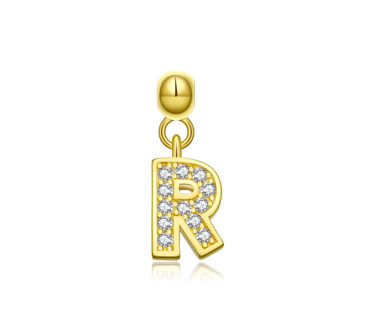 Elite Series Gold Pave NSCD Initial Charms (925, Vermeil)