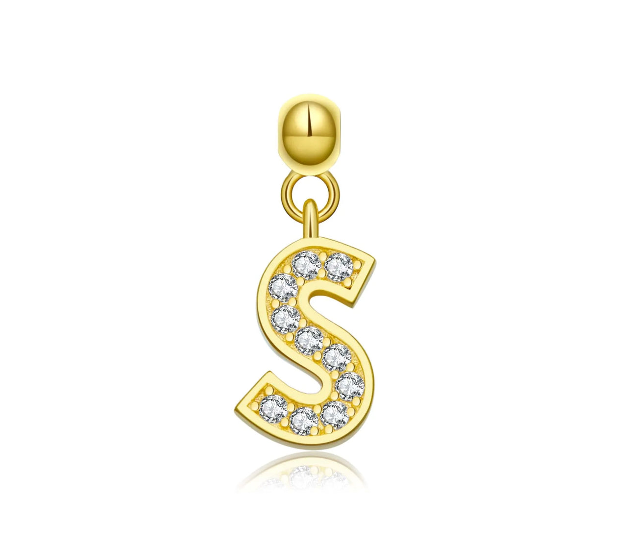 Elite Series Gold Pave NSCD Initial Charms (925, Vermeil)