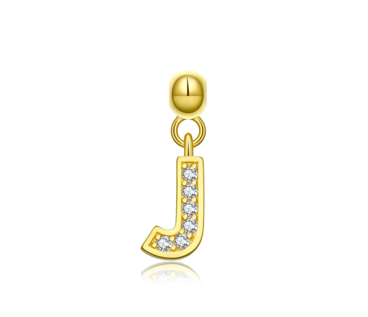 Elite Series Gold Pave NSCD Initial Charms (925, Vermeil)