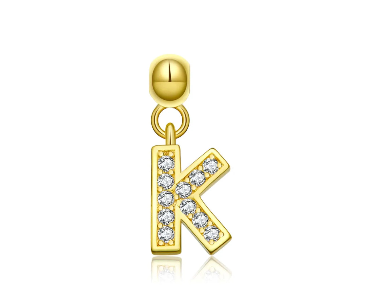Elite Series Gold Pave NSCD Initial Charms (925, Vermeil)