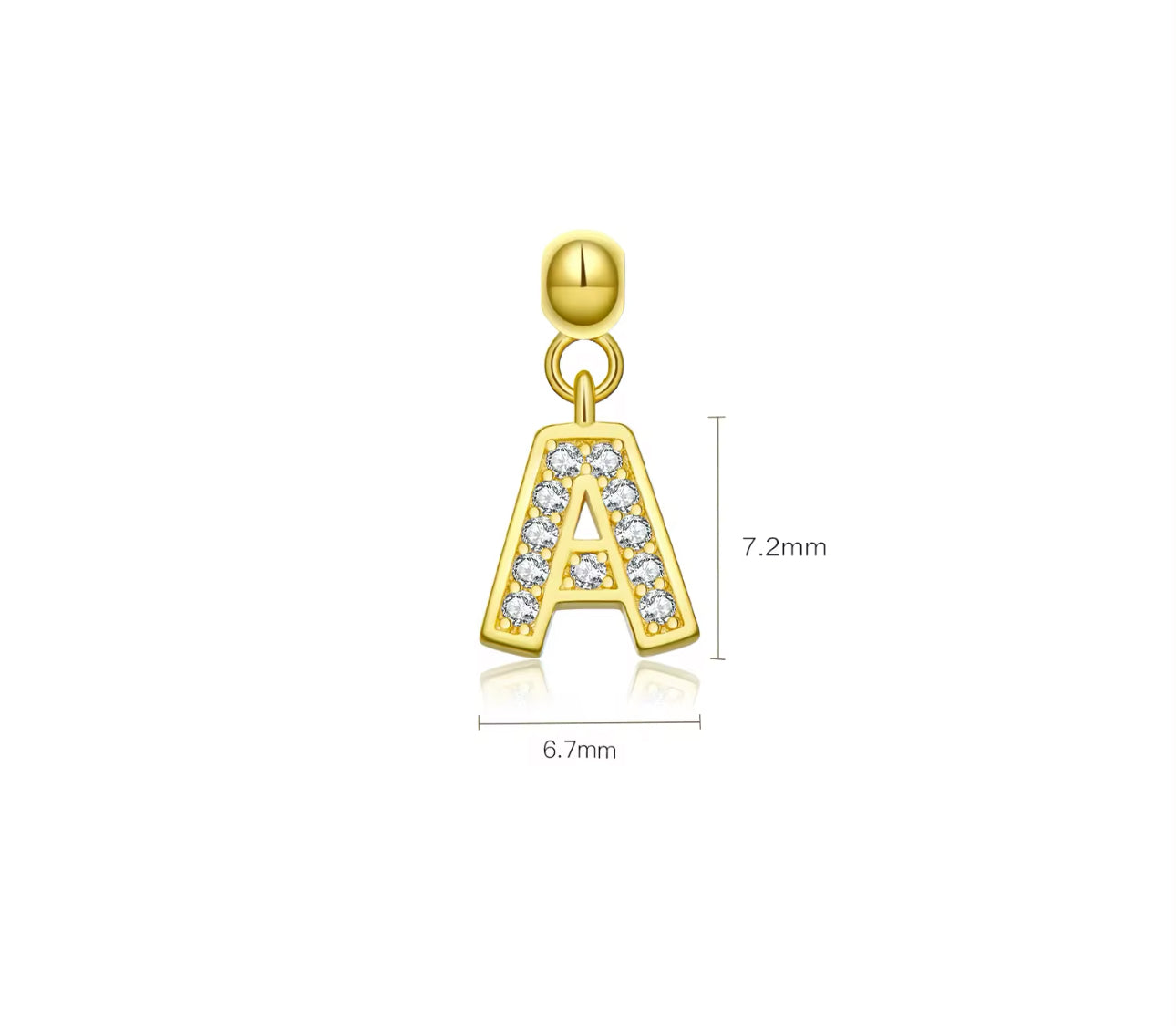 Elite Series Gold Pave NSCD Initial Charms (925, Vermeil)