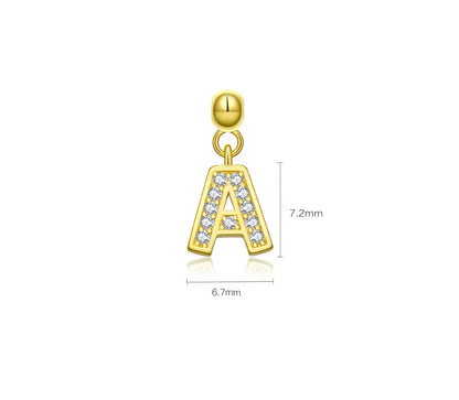 Elite Series Gold Pave NSCD Initial Charms (925, Vermeil)