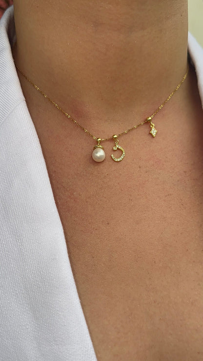 Elite Series Gold, Freshwater Pearl & NSCD Charm (925, Vermeil)