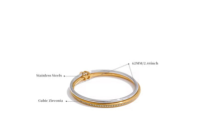 Two Tone Channel Satin Double Bangle