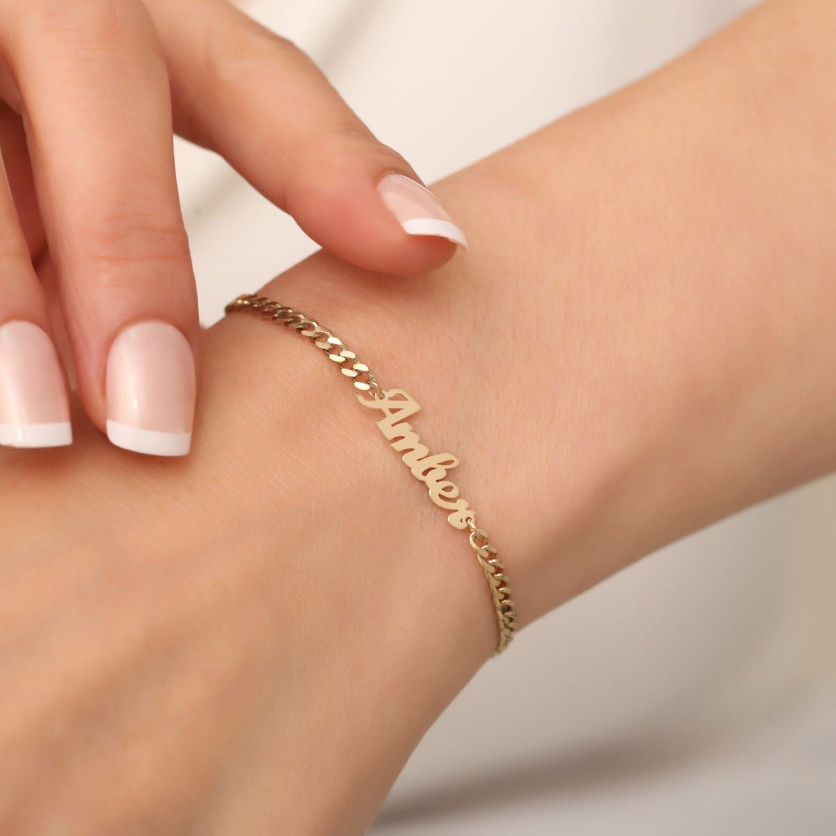 Personalised 3mm Cuban Nameplate Bracelet  (Gold, Silver, Rose)
