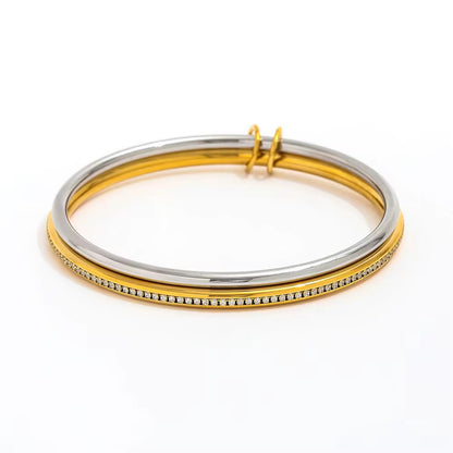 Two Tone Channel Satin Double Bangle