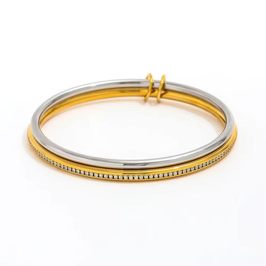 Two Tone Channel Satin Double Bangle