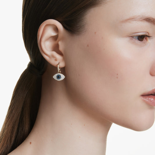Gold Moonkissed Evil Eye Pave Drop Earring