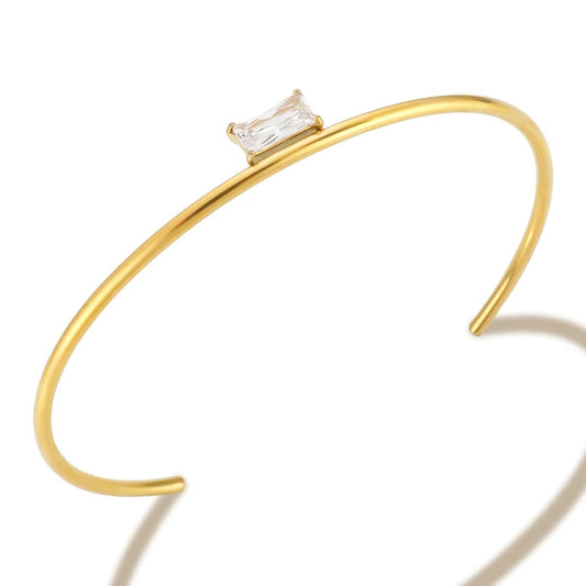 Gold Floating Emerald Cuff