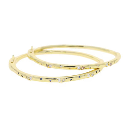 Gold & Pink Soft Elegance Bangle (Mix Metal)