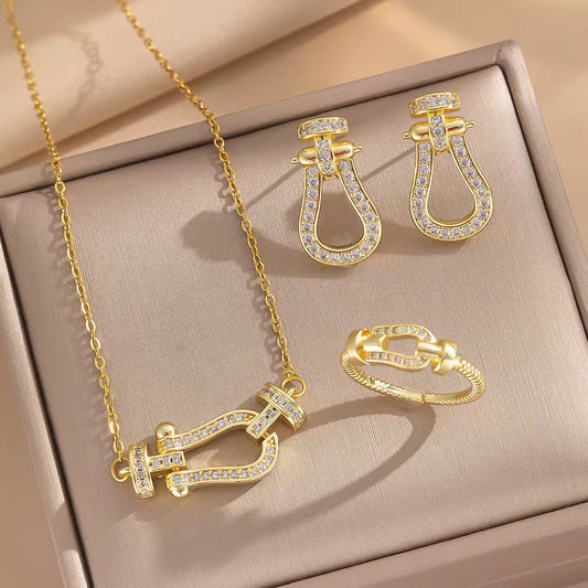Gold Ashley Set (Mix Metal, 18k Gold Plating)