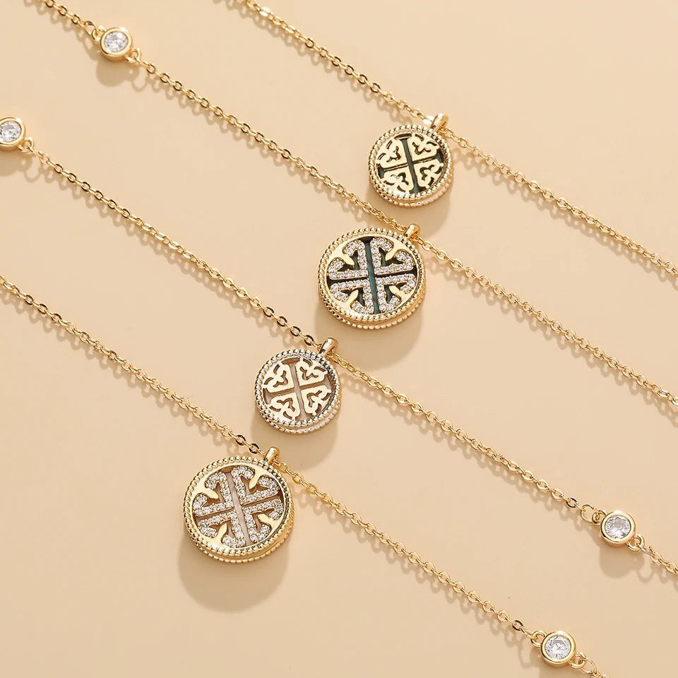 Gold Euro Flash Double Layer Necklace
