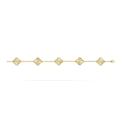Gold Vintage Clover Bracelet (925,Heavyweight)