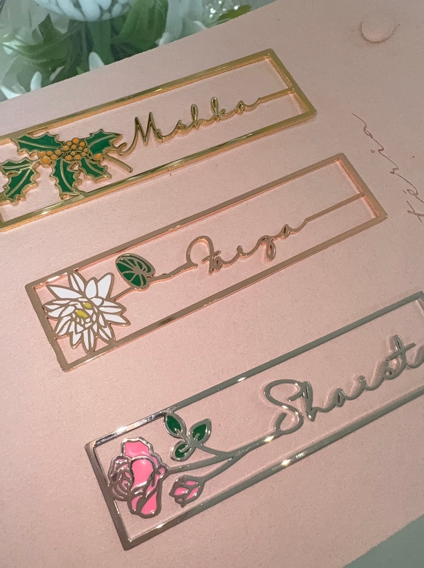 Personalised BirthFlower Bookmark (Gold, Silver, Rose)