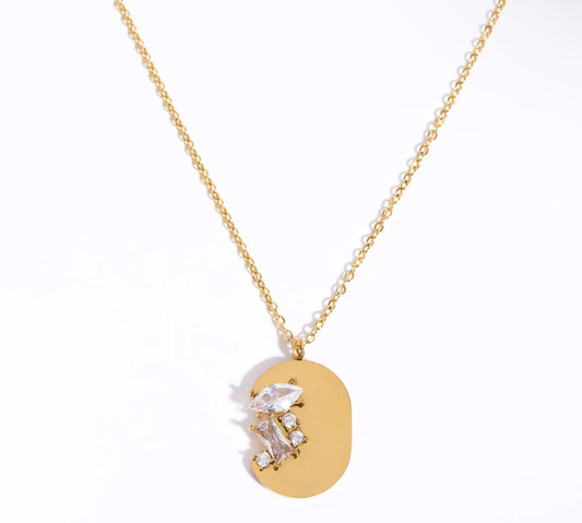 Oval Scattered Cubic Plate (Gold & Silver)