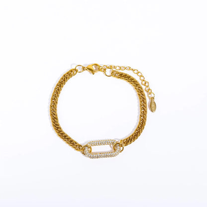 Gold Pave Link Cuban Set