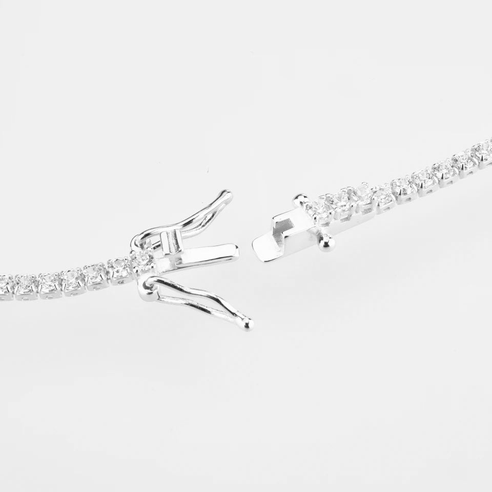 Silver 2mm Tennis Necklace (925)