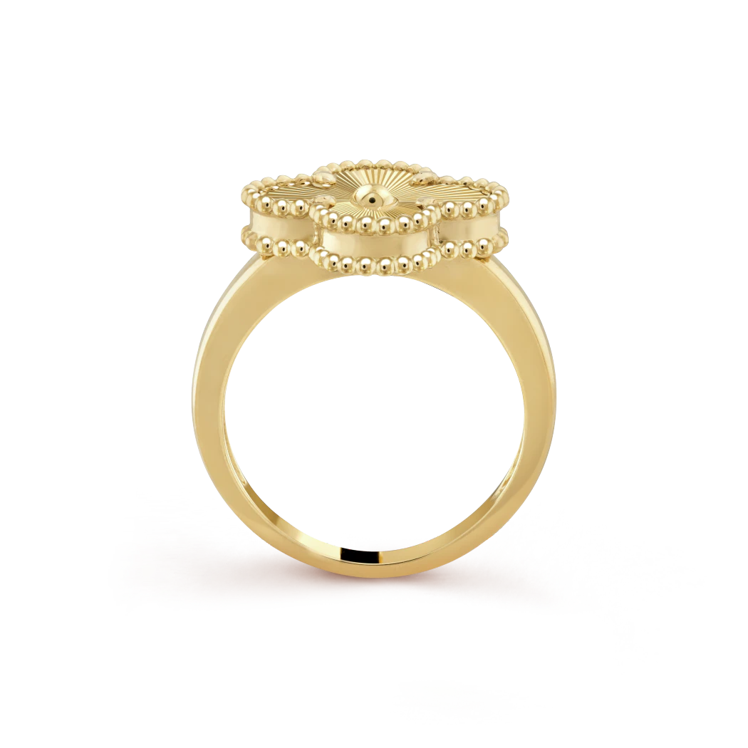 Gold Vintage Clover Ring (925)