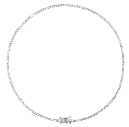 Silver 2mm Tennis Necklace (925)