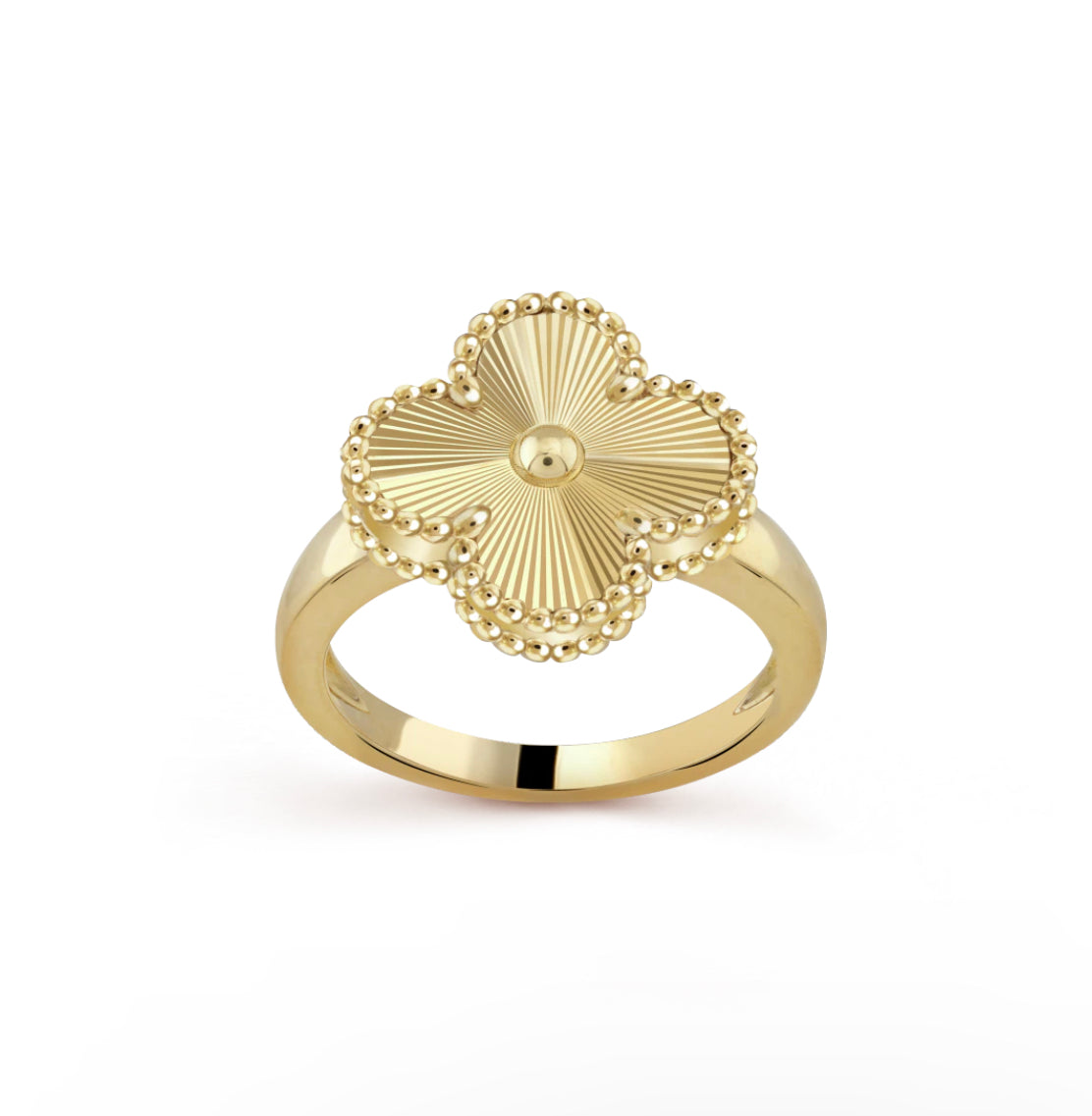 Gold Vintage Clover Ring (925)