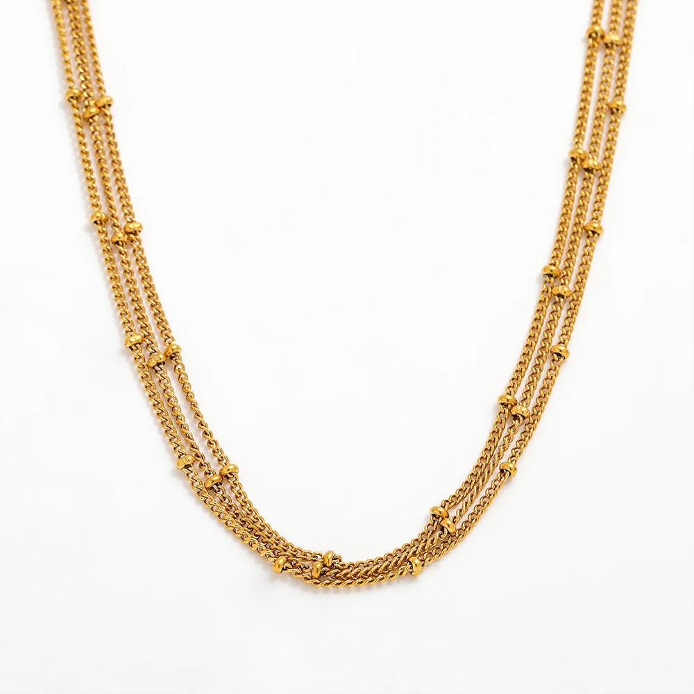Triple Layer Bead Ball Necklace