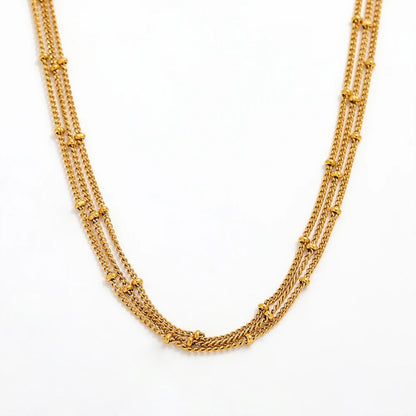 Triple Layer Bead Ball Necklace