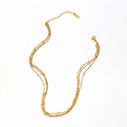 Triple Layer Bead Ball Necklace
