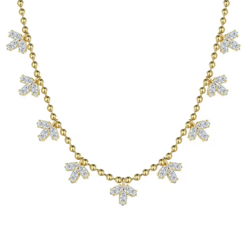 Gold Marcella NSCD Marquise Necklace (925, Vermeil)