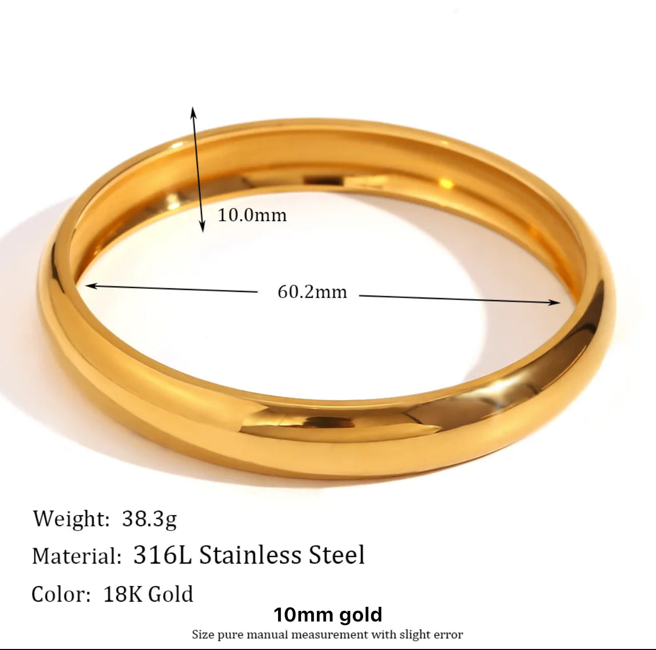 Gold Cleopatra Dome Bangles ( Stainless Steel)