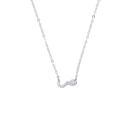 Cutesy Pave Arabic Initial Cubic Necklace (925)