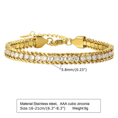 Gold Cuban Link Sparkle Edge Bracelet