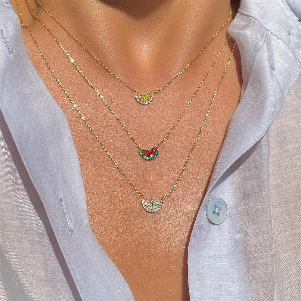 Watermelon Sparkle Set (Necklace & Earring)