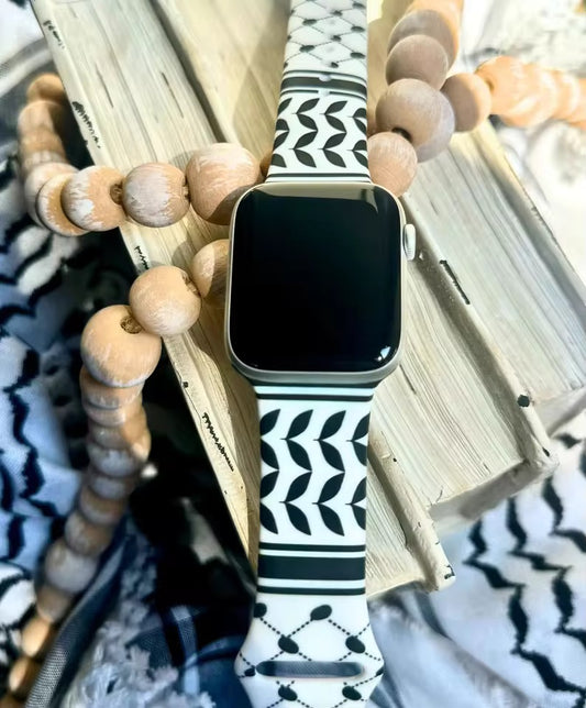 White & Black Freedom Palestine Watch Strap (42/44/45/46/49)