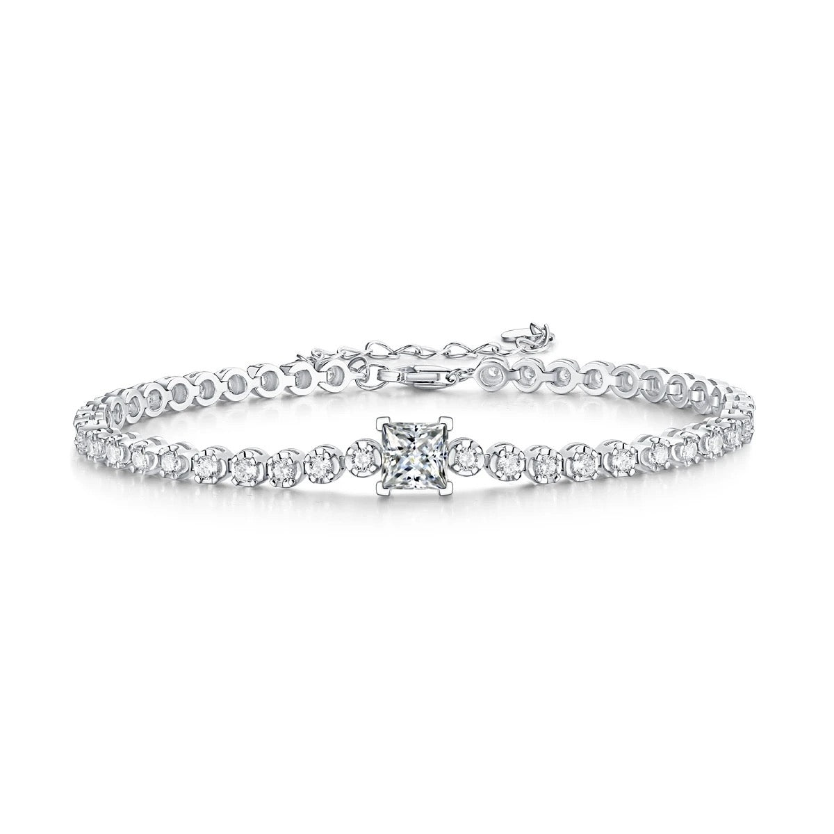 Princess Cut Moissanite Tennis Bracelet
