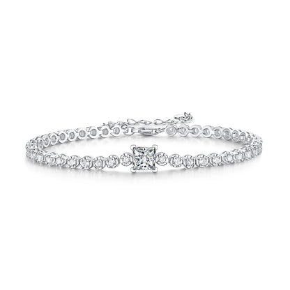 Princess Cut Moissanite Tennis Bracelet