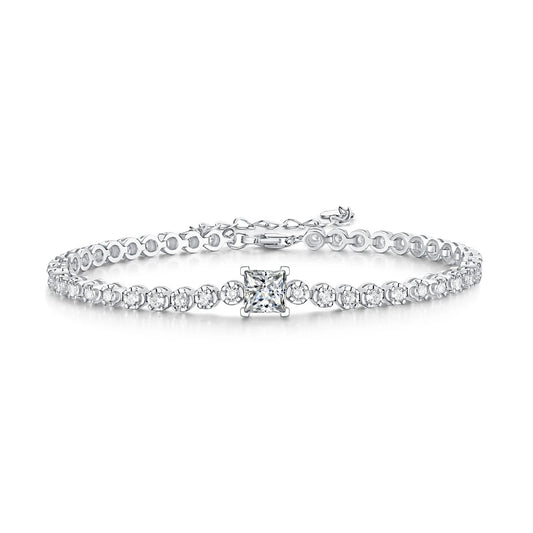 Princess Cut Moissanite Tennis Bracelet