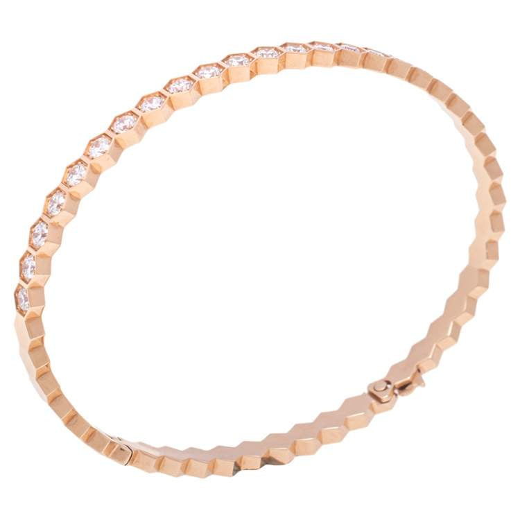 Rose Gold Honeycomb Glitz NSCD Eternity Bangle (925, Vermeil)