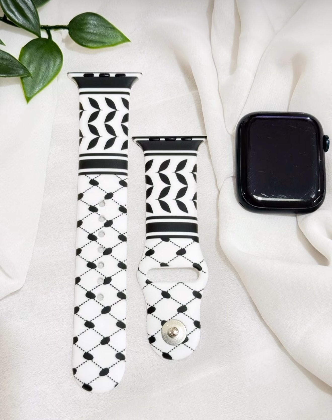White & Black Freedom Palestine Watch Strap (42/44/45/46/49)