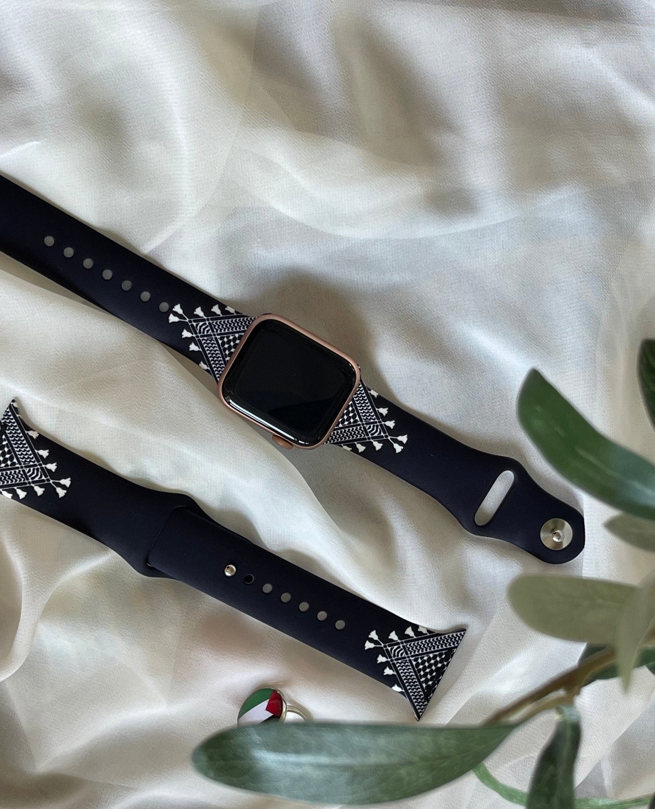Black & White Kuffiyeh Smart Watch Strap (42/44/45/46/49mm)