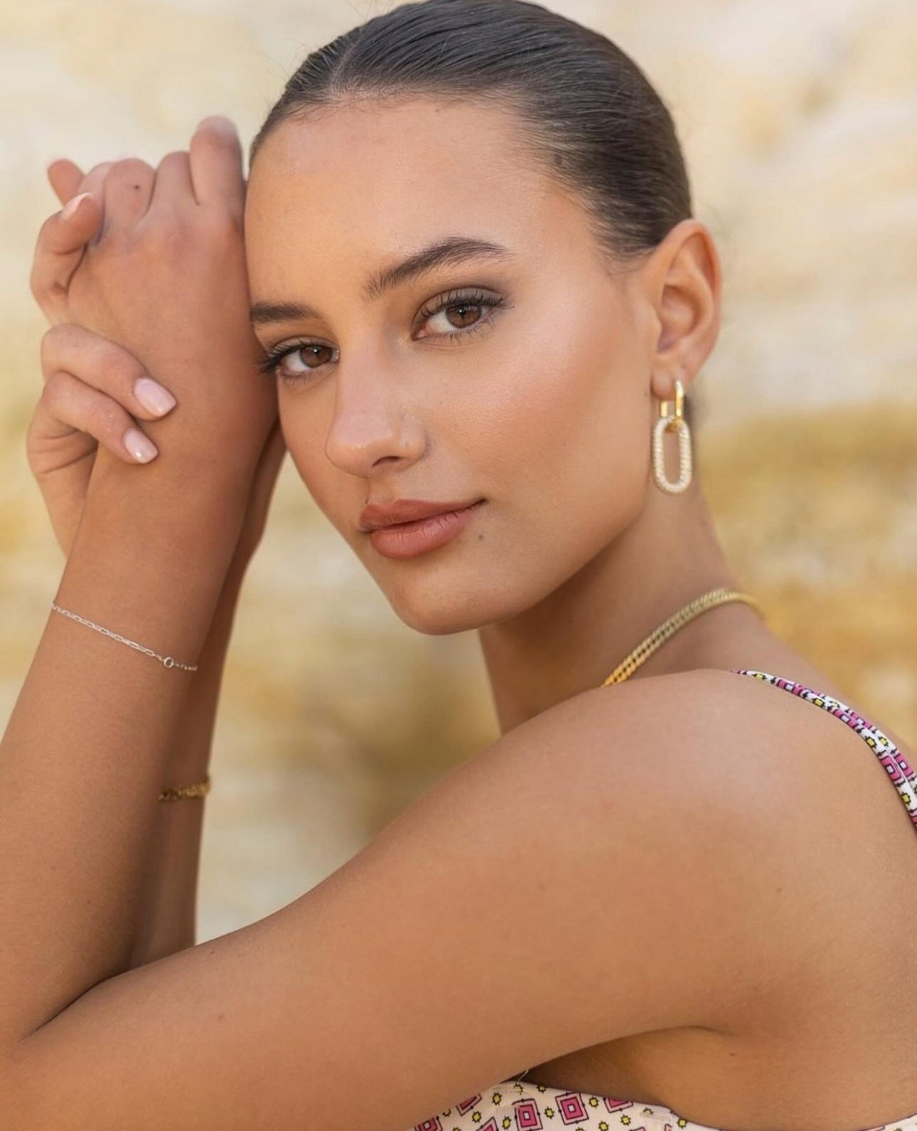 Gold Pave Link Cuban Set