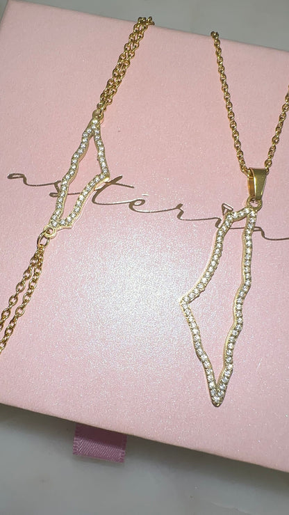 Stellar Pave Pendant & Bracelet (Gold)