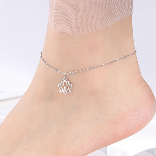 Silver Lotus Leaf Anklet