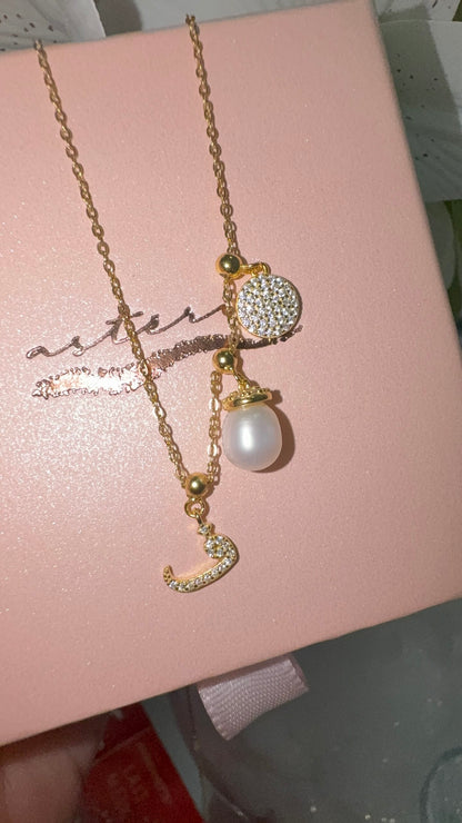 Elite Series Gold Pave Faa Arabic Charm (925, Vermeil)