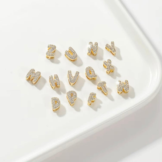 Gold Reversible Icy Bubble Initial Necklace (Single or Name)